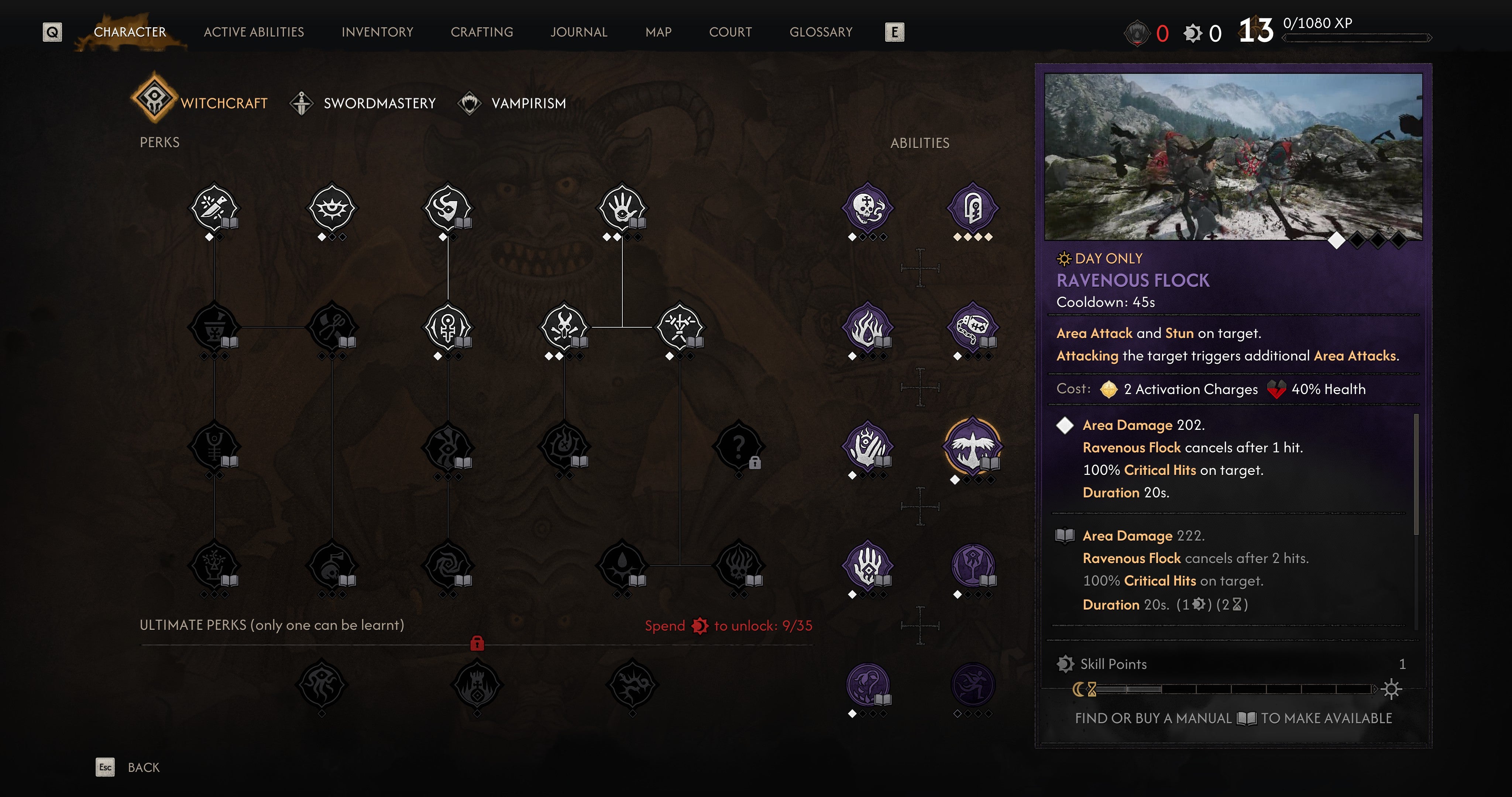 The Blood of Dawnwalker revela árvore de habilidades em novas imagens